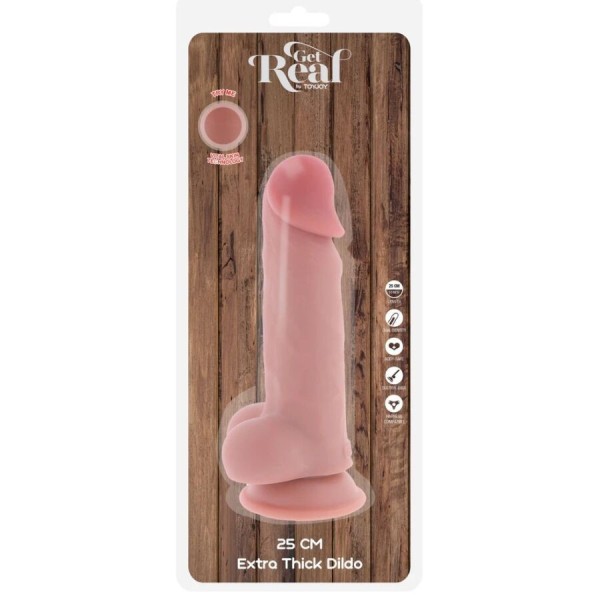GET REAL - PÉNIS RÉALISTE DE LUXE AVEC TESTICULES EXTRA ÉPAIS DE 25 CM GET REAL