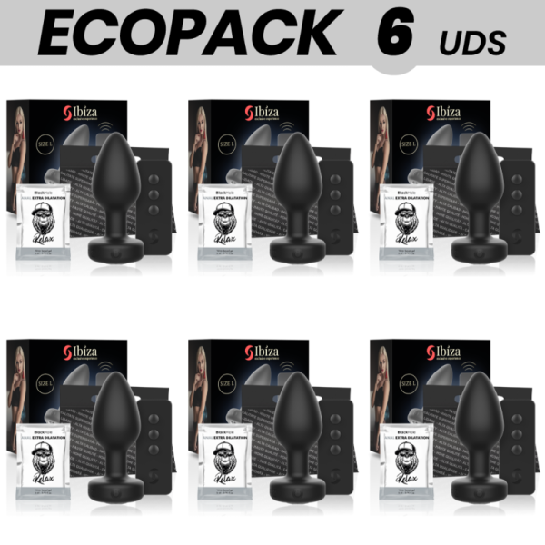 ECOPACK 6 UNIDADES - PLUG ANAL MANDO A DISTANCIA IBIZA TALLA L TE