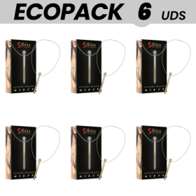 ECOPACK 6 UNITÉS - IBIZA STIMULATEUR DE POCHE CLIT COLLIER CHARGEUR USB 12 MODES DE VIBRATION DORÉ 12,2 X 1,5 IBIZA TECHNOLOGY