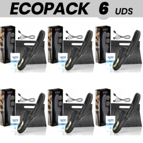 ECOPACK 6 UNITÉS - IBIZA DOUBLE VIBRATEUR PINCEMENT NOIR IBIZA TECHNOLOGY
