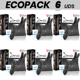 ECOPACK 6 UNIDADES - VIBRADOR DUPLO IBIZA DOIS DRAGÕES PRETO TECNOLOGIA IBIZA