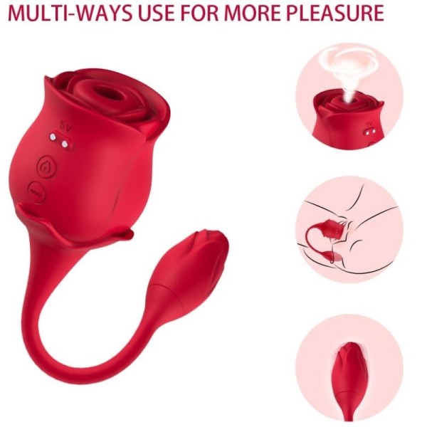 ARMONY - ASPIRATEUR ET VIBRATEUR DE CLITORIS ROSE 10 MODES ROUGE ARMONY STIMULATORS