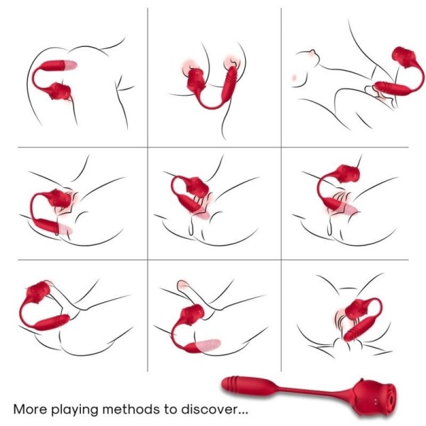 ARMONY - ROSEKNIGTH ASPIRATEUR DE CLITORIS ET VIBRATEUR ROUGE ARMONY STIMULATORS