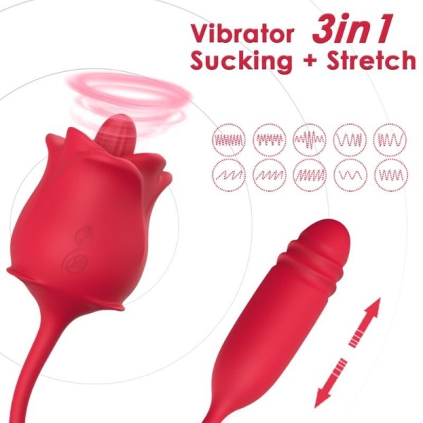 ARMONY - 3-EN-1 ROSE, STIMULATEUR, ASPIRATION ET UP&DOWN AVEC QUEUE ROUGE ARMONY STIMULATORS