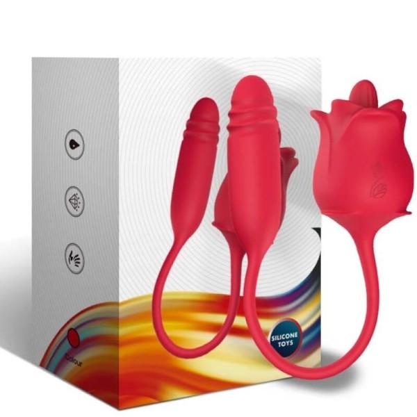 ARMONY - 3-EN-1 ROSE, STIMULATEUR, ASPIRATION ET UP&DOWN AVEC QUEUE ROUGE ARMONY STIMULATORS