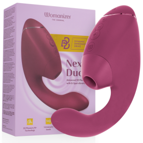 WOMANIZER - DUO NEXT STIMULATEUR CLITORIAL ET DE POINT G DOUBLE ROSE FOYER WOMANIZER