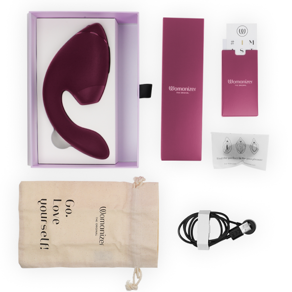 WOMANIZER - DUO NEXT STIMULATEUR CLITORIAL ET DE POINT G DOUBLE ROSE FOYER WOMANIZER