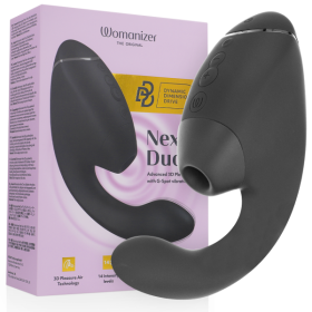 WOMANIZER - DUO NEXT DUPLO PRETO CLITÓRICO E ESTIMULADOR DE PONTO G WOMANIZER