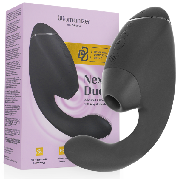 WOMANIZER - DUO NEXT STIMULATEUR CLITORIAL ET DE POINT G DOUBLE NOIR WOMANIZER