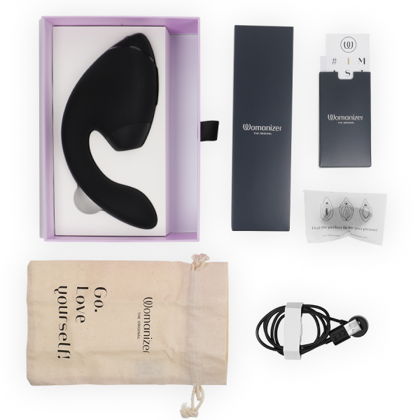WOMANIZER - DUO NEXT STIMULATEUR CLITORIAL ET DE POINT G DOUBLE NOIR WOMANIZER