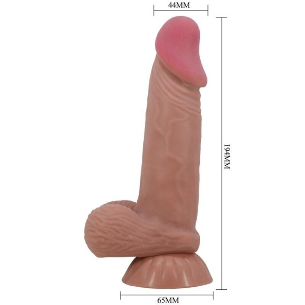 BONITO AMOR - SÉRIE SLIDING SKIN DILDO REALÍSTICO COM VENTOSA DESLIZANTE PELE MARROM 19,4 CM BONITO AMOR ALTO GRAU