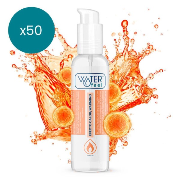 LUBRICANTE EFECTO CALOR 150 ML PACK 50 UNIDADES WATERFEEL