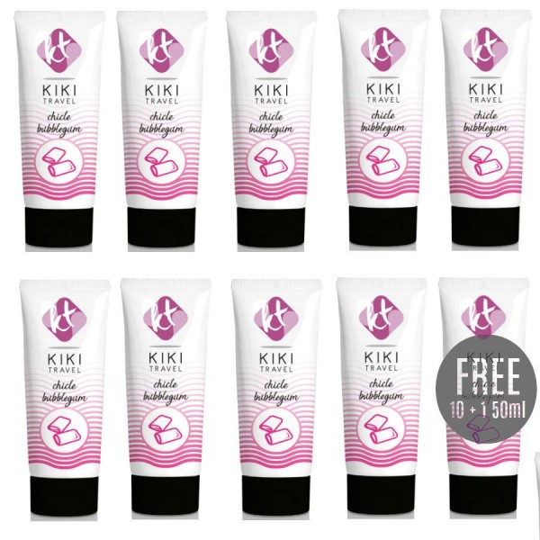 KIKÍ TRAVEL - LUBRICANTE SABOR CHICLE 50ML 10 + 1 KIKÍ TRAVEL GRA