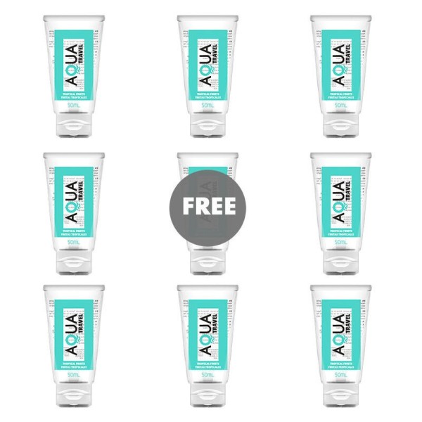 AQUA TRAVEL - SAVEUR FRUITS TROPICAUX LUBRIFIANT A BASE D''EAU - 50 ML 8+1 OFFERT AQUA TRAVEL