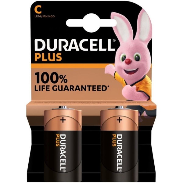 DURACELL - PLUS POWER BATERÍA ALCALINA C LR14 2 UNIDADES DURACELL