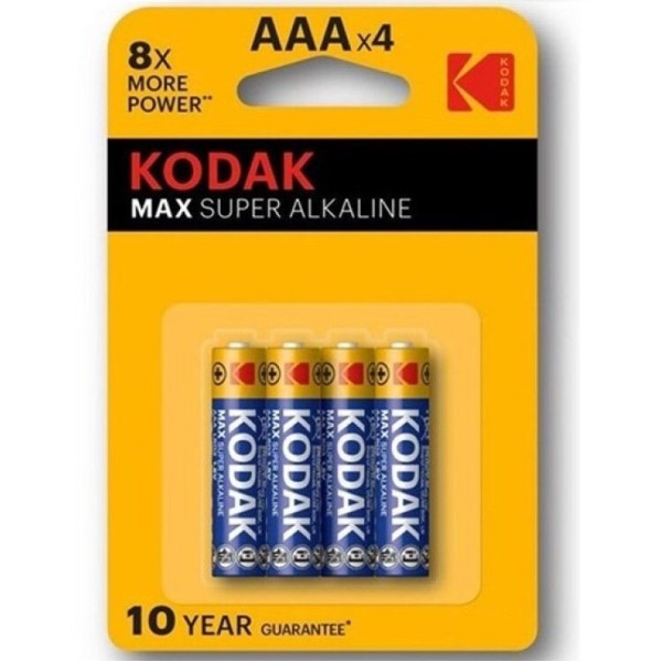 KODAK - PILES KODAK MAX SUPER ALCALINE AAA LR03 * 4 KODAK - Batteries