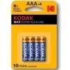 KODAK - PILHAS SUPER ALCALINAS KODAK MAX AAA LR03 * 4 KODAK - Pilhas