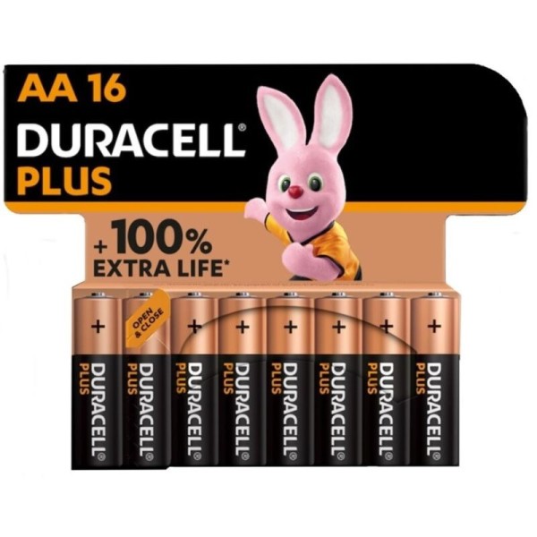 DURACELL - PILE ALCALINE PLUS POWER 100 AA LR6 16 UNIT? DURACELL