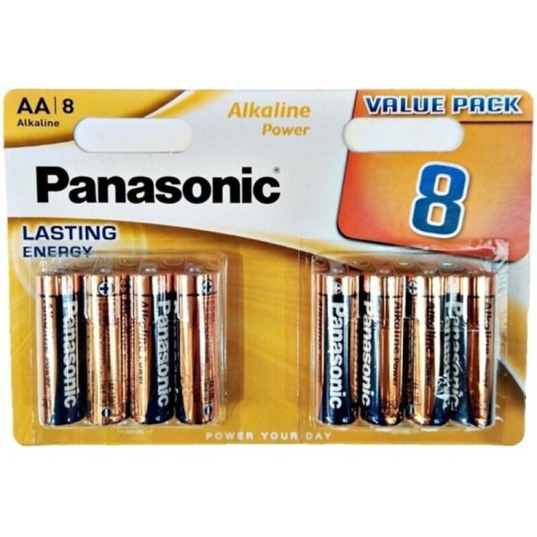 PANASONIC - BLISTER DE PILAS ALCALINAS AA DE BRONCE LR6*8 PANASON