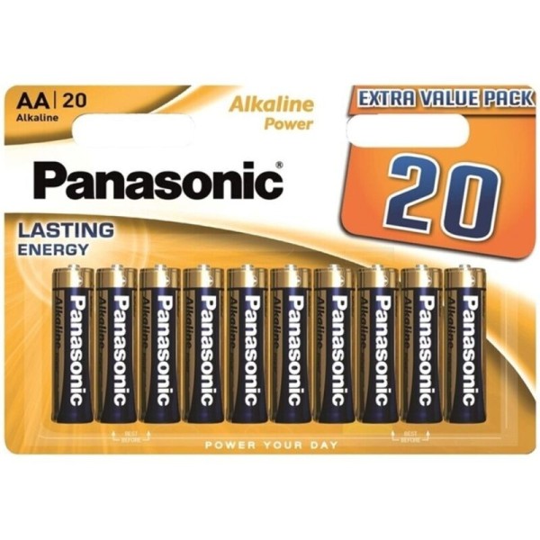 PANASONIC - BLISTER DE PILA ALCALINA AA BRONCE LR6*20 PANASONIC