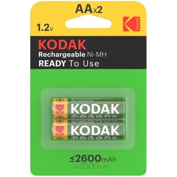 KODAK - BLISTER DE PILHAS RECARREGÁVEIS HR6 AA 2600mAh*2 KODAK