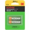 KODAK - BLISTER DE PILHAS RECARREGÁVEIS HR6 AA 2600mAh*2 KODAK