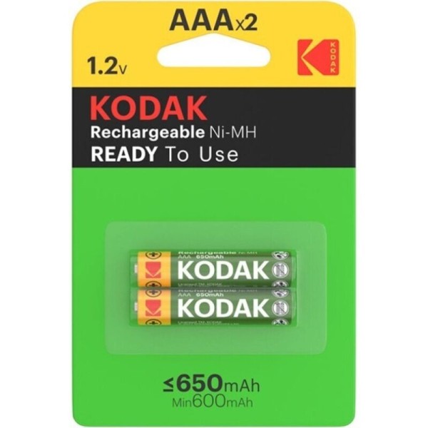 KODAK - BLISTER DE BATERÍA RECARGABLE HR03 AAA 650mAh*2 KODAK
