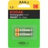 KODAK - BLISTER DE BATERIA RECARREGÁVEL HR03 AAA 650mAh*2 KODAK