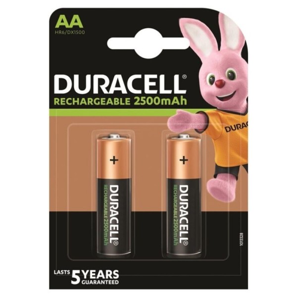 DURACELL - BATERIA RECARREGÁVEL HR6 AA 2500mAh 2 UNIDADES? DURACELL