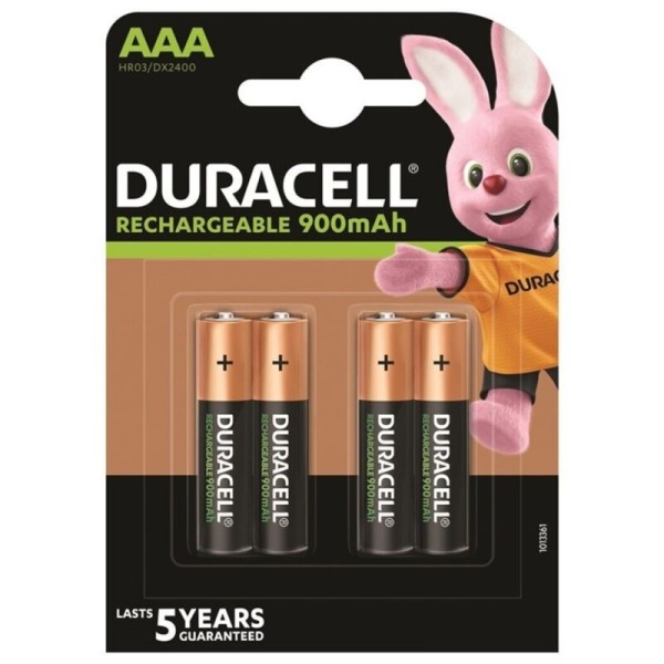 DURACELL - BATERÍA RECARGABLE HR03 AAA 900mAh 4 UNIDADES? DURACEL
