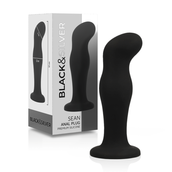 BLACK&SILVER - SEAN PLUG ANAL PREMIUM SILICONE NOIR BLACK&SILVER