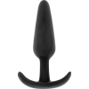 BLACK&SILVER - PLUG ANAL EN SILICONE KAEL AVEC POIGNÉE MOYENNE BLACK&SILVER