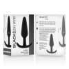 BLACK&SILVER - PLUG ANAL DE SILICONE KAEL COM CABO MÉDIO PRETO&SILVER