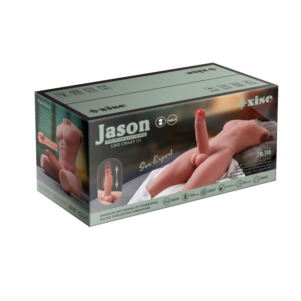 XISE Jason Demi-Corps Torse Homme 55 cm - Réaliste, Poussées & Vibrations - Livraison Discrète