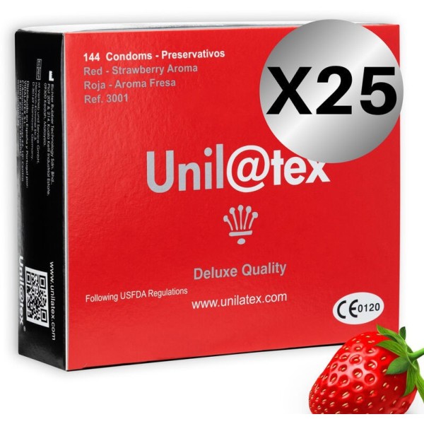 UNILATEX - CONSERVATEURS ROUGE / FRAISE PACK 25 X 144 UNITÉS UNILATEX