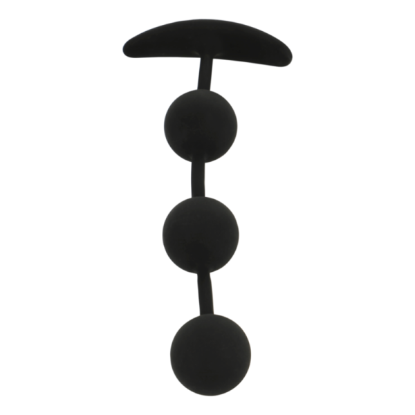 BLACK&SILVER - CHAPELET ANAL HARRY 3 SPHÈRES EN SILICONE 14 CM BLACK&SILVER