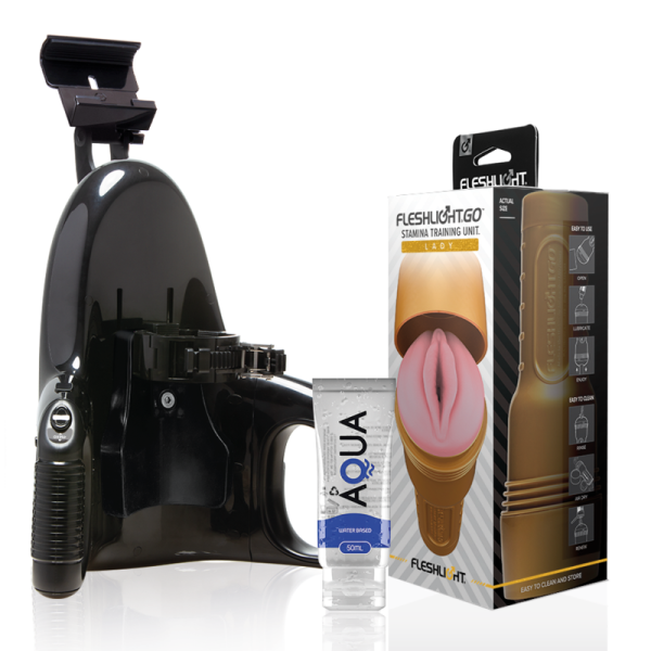FLESHLIGHT - STAMINA GO TRAINING UNIT LADY + LANCEMENT UNIVERSEL + LUBRIFIANT DE QUALITÉ AQUA 50 ML FLESHLIGHT