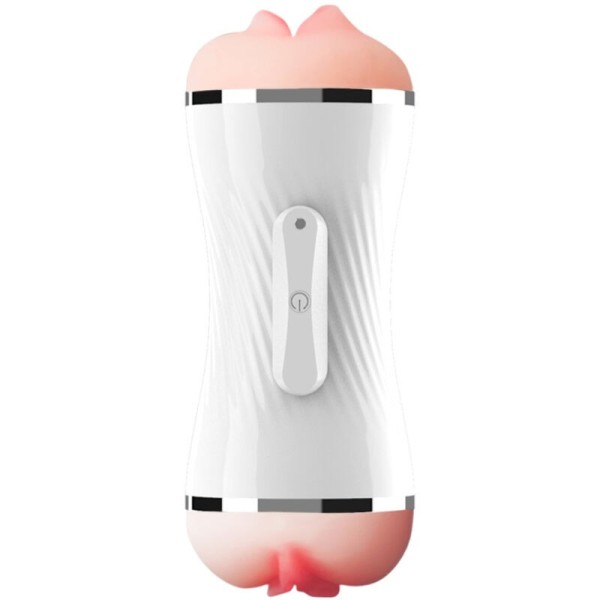 ARMONY - MASTURBATEUR DOUBLE VIBRATEUR VAGIN ET BOUCHE BLANC ARMONY FOR HIM