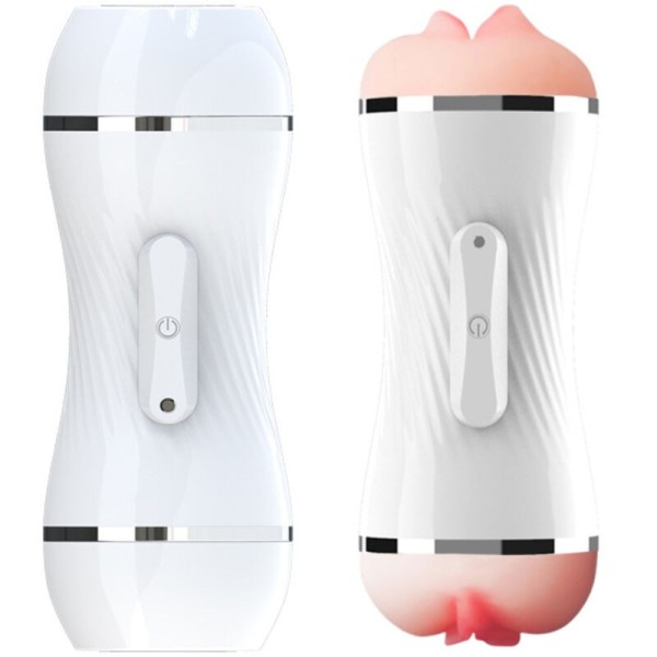 ARMONY - MASTURBATEUR DOUBLE VIBRATEUR VAGIN ET BOUCHE BLANC ARMONY FOR HIM