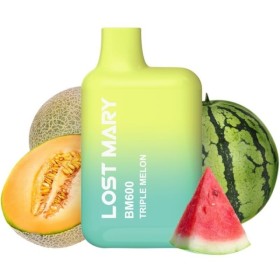 LOST MARY - (PACK PROFESSIONNEL EXPOSANT -10 UNITÉS) BM600 NICOTINE VAPER 2% JETABLE TRIPLE MELON LOST MARY