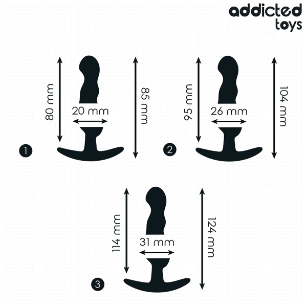 ADDICTED TOYS - SET DE 3 PLUG ANAL MODELO 1 ADDICTED TOYS