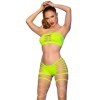 CHILIROSE - CR 4866 ENSEMBLE HAUT ET SHORT VERT FLUO S/M CHILIROSE SETS