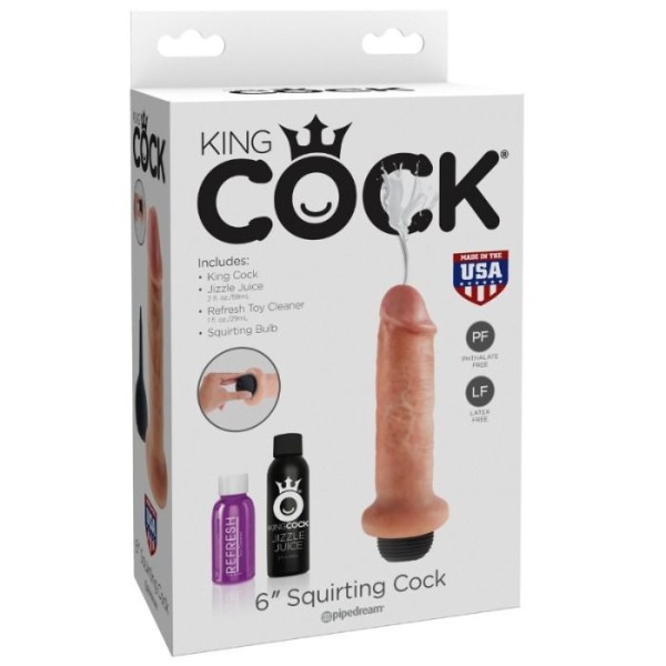 KING COCK - 15,24 CM SQUIRTING DILDO KING COCK - Vibradores sem vibração