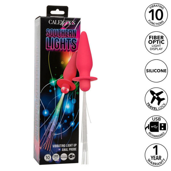 Plug Anal Lumineux Rose - 10 Vibrations - Livraison Discrète | CALEXOTICS