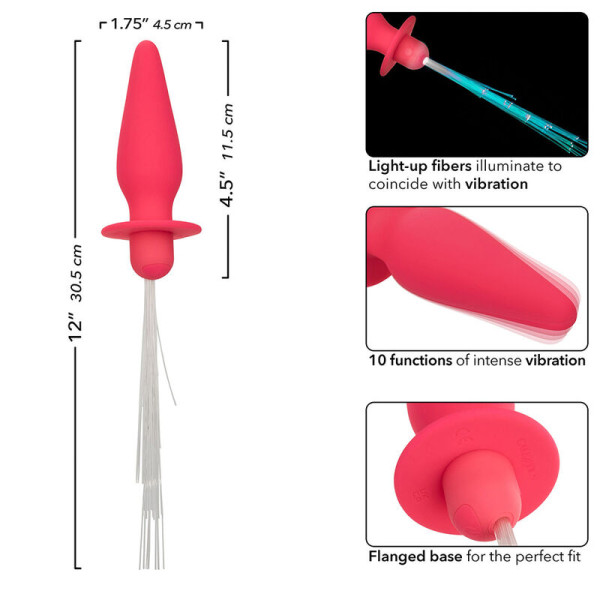 Plug Anal Lumineux Rose - 10 Vibrations - Livraison Discrète | CALEXOTICS