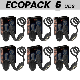 ECOPACKS 6 UNITÉS - IBIZA WIGGLE PLUG ANAL ROTATIF TÉLÉCOMMANDÉ AVEC VIBRATION PÉRINÉALE ET ANNEAUX AMÉLIORANT LE PÉNIS IBIZA TE