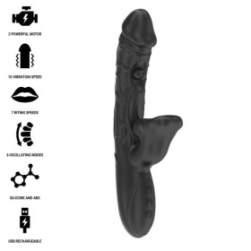 IBIZA - VIBRADOR E ESTIMULADOR DE CLITÓRIS COM EFEITO DE MORDIDA E ROTAÇÃO TECNOLOGIA IBIZA
