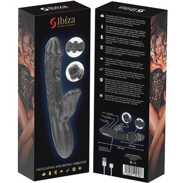 IBIZA - VIBRATEUR ET STIMULATEUR DE CLITORIS AVEC EFFET DE MORDRE ET DE ROTATION IBIZA TECHNOLOGY