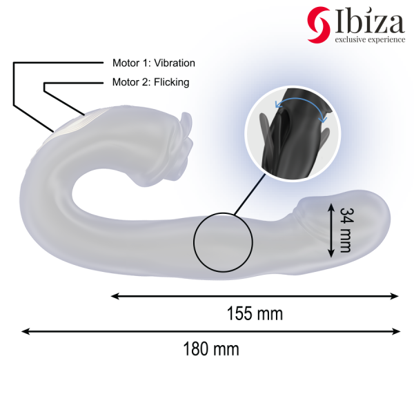 IBIZA - ROSE VIBRATEUR EFFET FLICKING ET STIMULATEUR DE CLITO IBIZA TECHNOLOGY