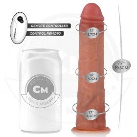 COCK MILLER - GODE HYPER-RÉALISTE À VENTOUSE ET À POUSSÉE AVEC TÉLÉCOMMANDE 19,5 CM COCK MILLER